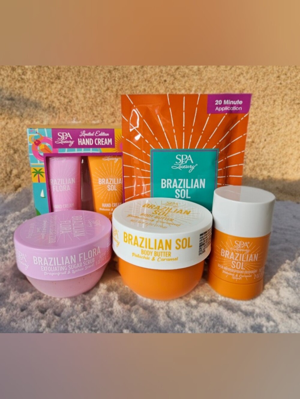 BRAZILIAN SOL & BRAZILIAN FLORA BODY CARE COLLECTION BY SPA LUXURY 5 PC SET